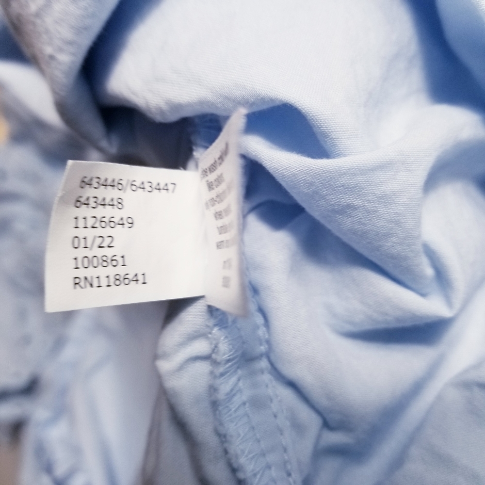 LANE BRYANT WOVEN EYELET RUFFLE KNIT LIGHT BLUE TANK SIZE ESTIMATE 14 - Picture 6 of 13